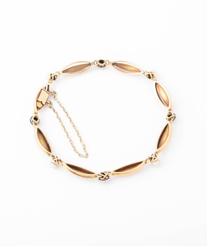 Caillou Paris - Bracelet ancien or Calla porter dos