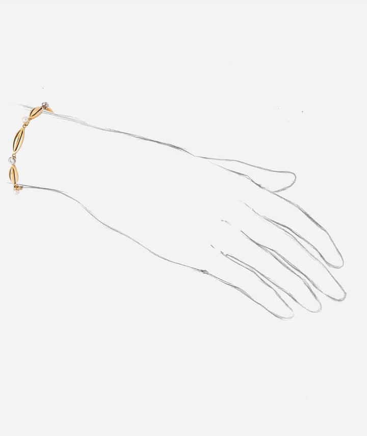 Caillou Paris - Bracelet ancien or Calla porter