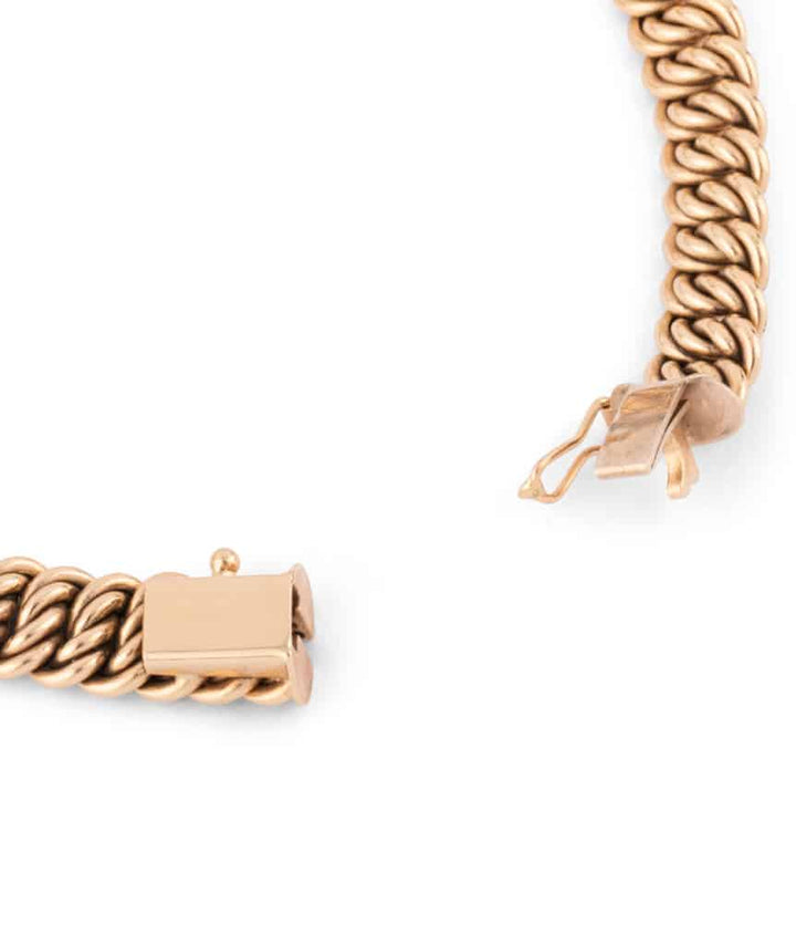 Caillou Paris Bracelet Ancien Or Maille Americaine Caley Gros Plan 3