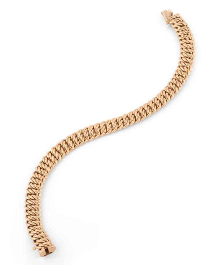 Caillou Paris Bracelet Ancien Or Maille Americaine Caley Longueur