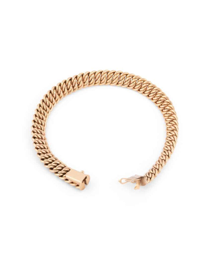 Caillou Paris Bracelet Ancien Or Maille Americaine Caley Ouvert