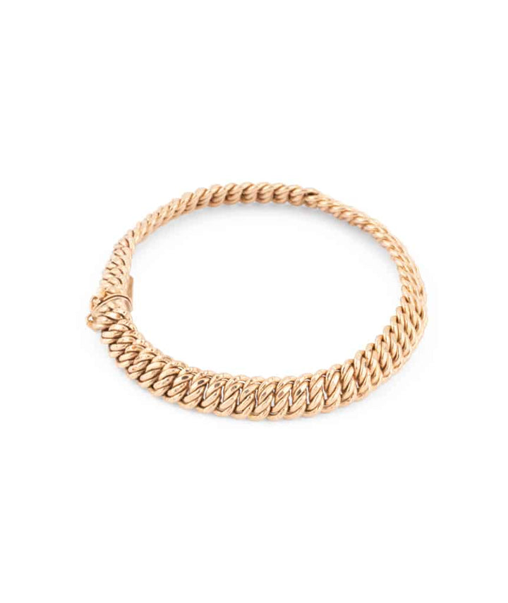 Caillou Paris Bracelet Ancien Or Maille Americaine Caley Profil