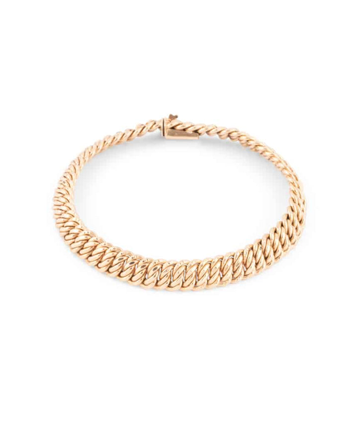 Caillou Paris Bracelet Ancien Or Maille Americaine Caley