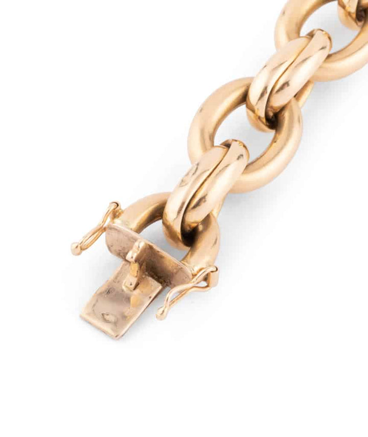 Caillou Paris Bracelet Ancien Or Maille Gourmette Lyes Gros Plan 3