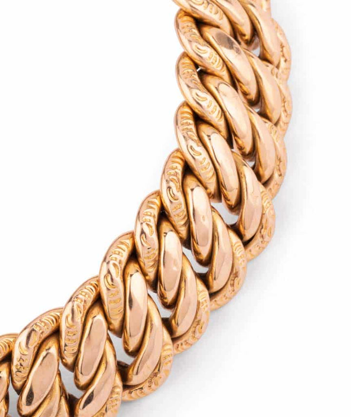 Caillou Paris Bracelet Ancien Or Maille Gourmette Tavy Gros Plan Centre