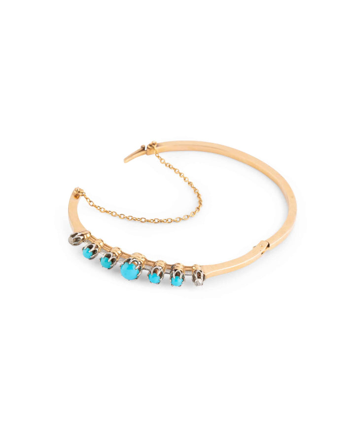 Caillou Paris Bracelet Ancien Turquoises Fania Ouvert