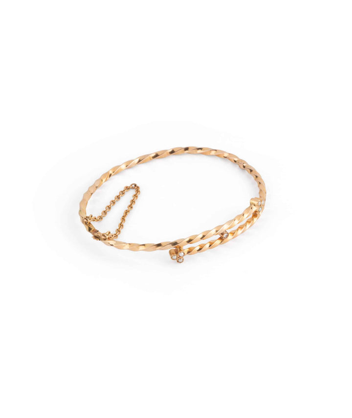 Caillou Paris Bracelet Jonc Napoleon Iii Perles Et Diamant Chiori Droite