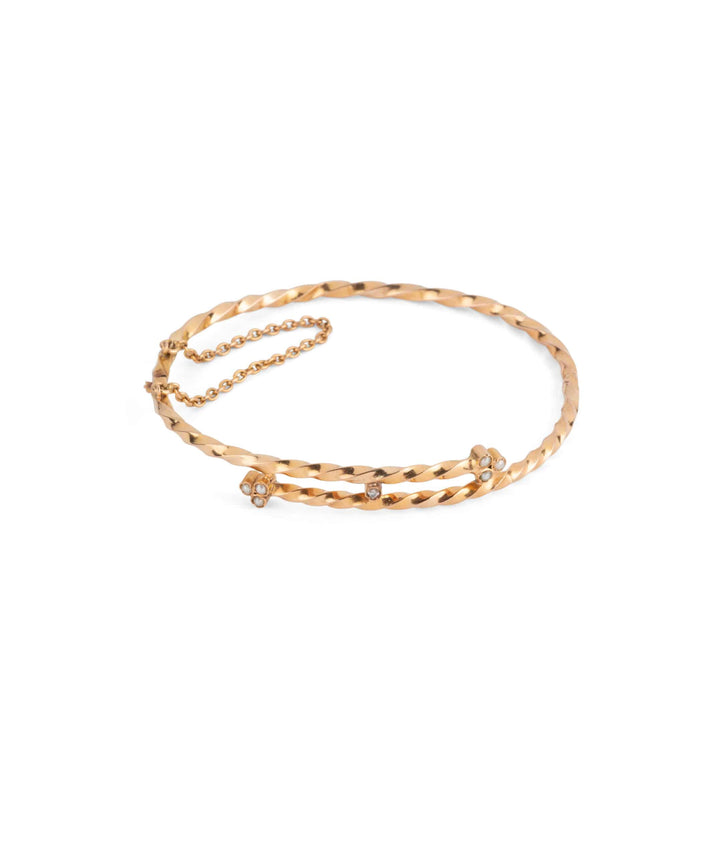 Caillou Paris Bracelet Jonc Napoleon Iii Perles Et Diamant Chiori