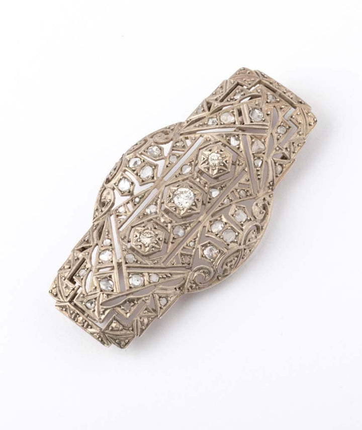 Caillou Paris - Broche Art deco argent Junia face 2