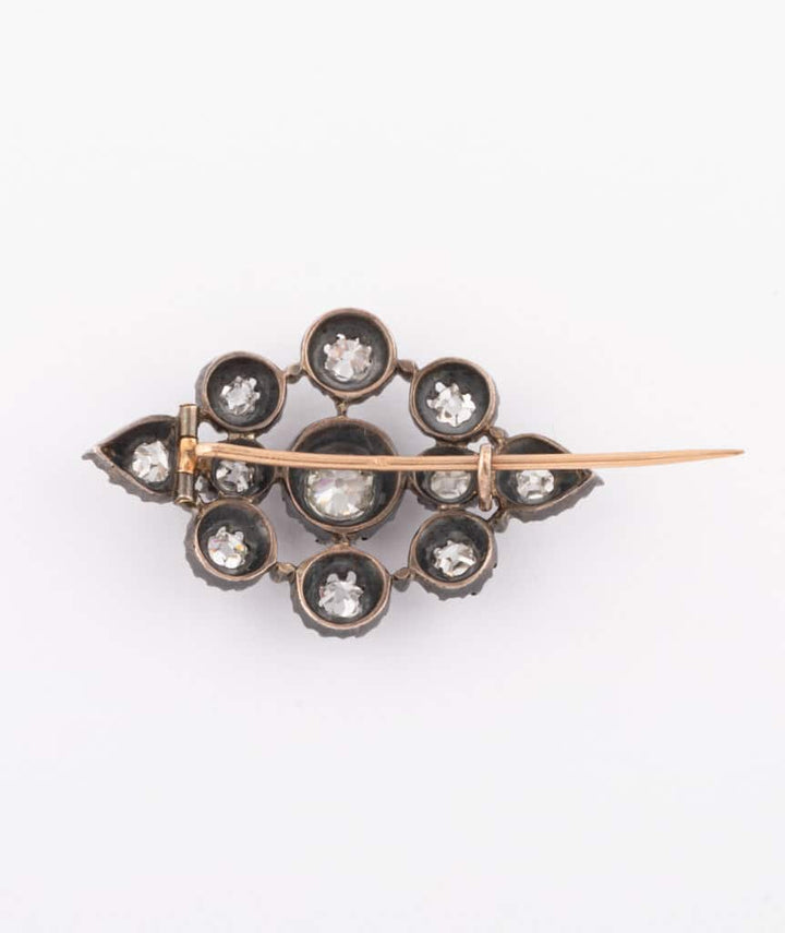 Caillou Paris Broche Ancienne Diamants Jent Dos