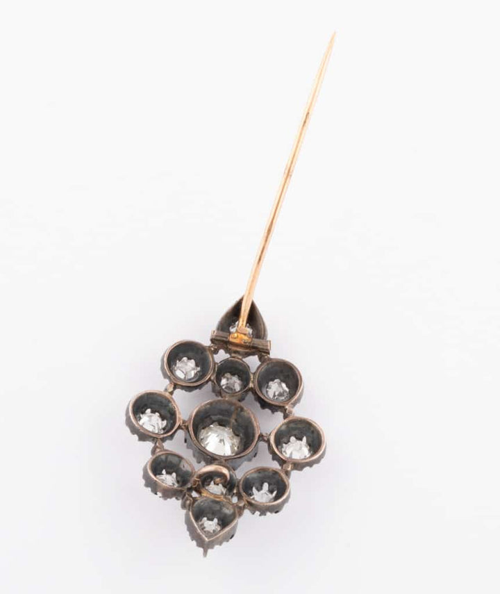 Caillou Paris Broche Ancienne Diamants Jent Ouverte