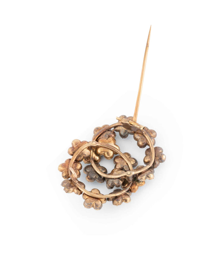 Caillou Paris Broche Ancienne Diamants Et Turquoises Peya Ouvertes