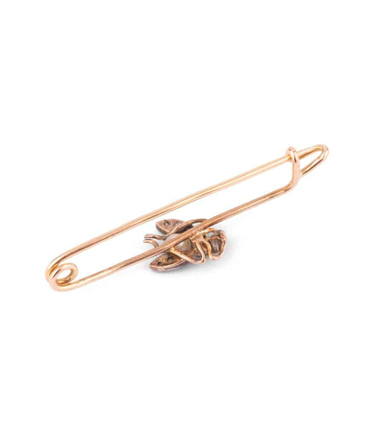 Caillou Paris Broche Ancienne Epingle Rubis Et Perle Ayla Dos