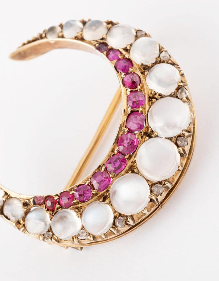Broche ancienne croissant de lune "Prossia"