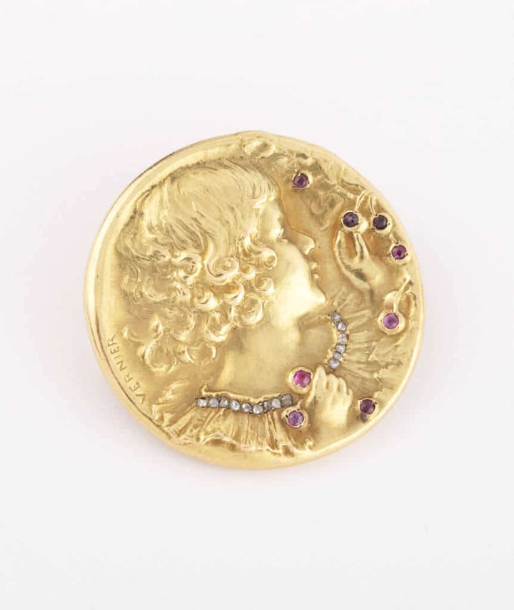 Caillou Paris - Broche art nouveau or Gyasi droite