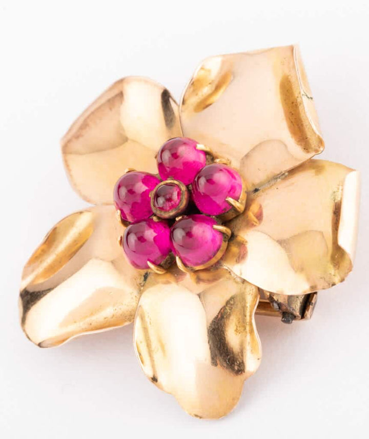 Caillou Paris - Broche fleur ancienne Glenn gros plan