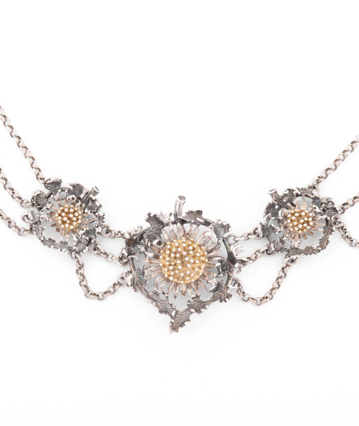 Caillou Paris Collier Art Nouveau Argent Et Vermeil Labib Face