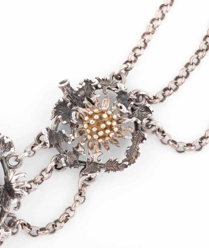 Caillou Paris Collier Art Nouveau Argent Et Vermeil Labib Gros Plan Droite