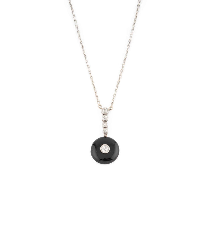 Caillou Paris Collier Art Deco Onyx Et Diamants Odiane Details