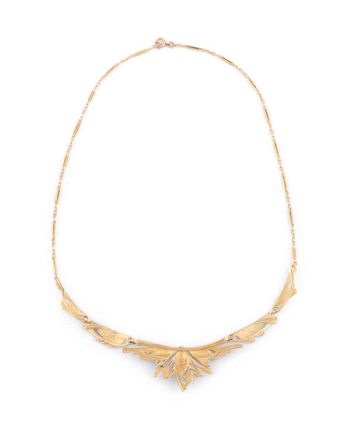 Caillou Paris Collier Art Nouveau Or Gulal Dos