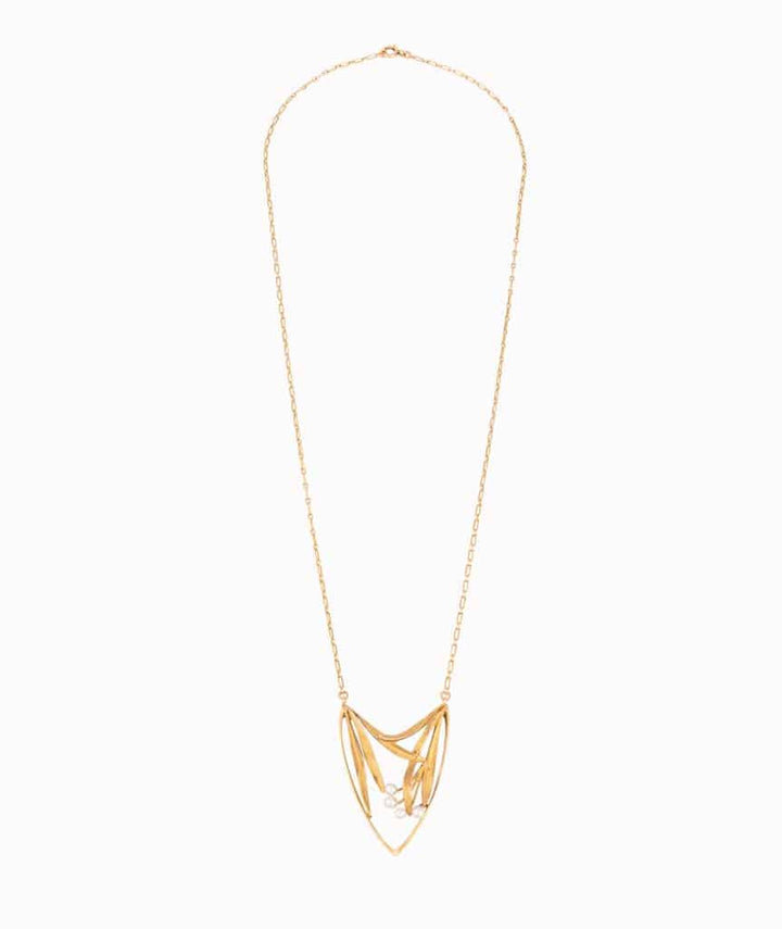 Caillou Paris Collier Art Nouveau Or Et Perles Aban