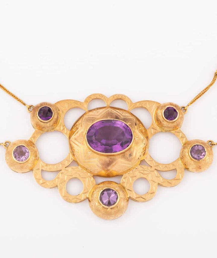 Caillou Paris Collier Napoleon III amethystes Bradan face
