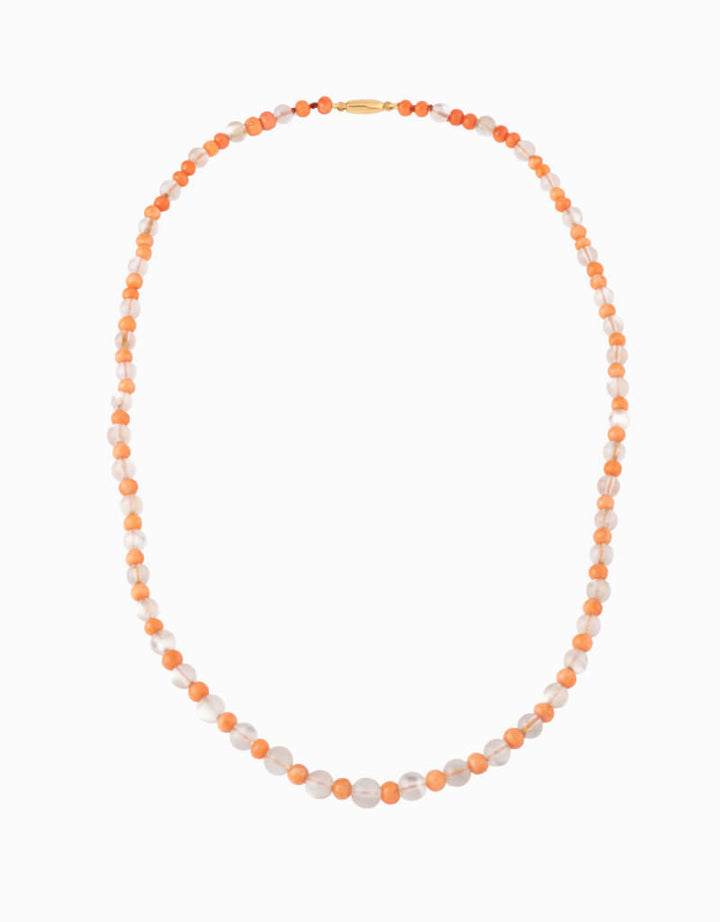 Caillou Paris - Collier ancien corail et pierres de lune Nur face
