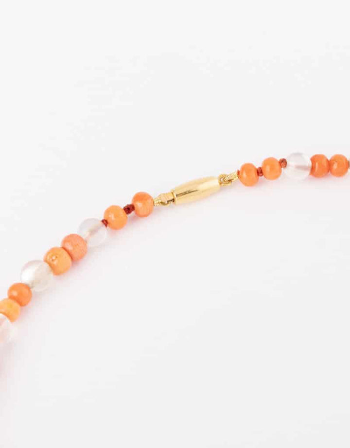 Collier ancien corail et pierres de lune "Nur"