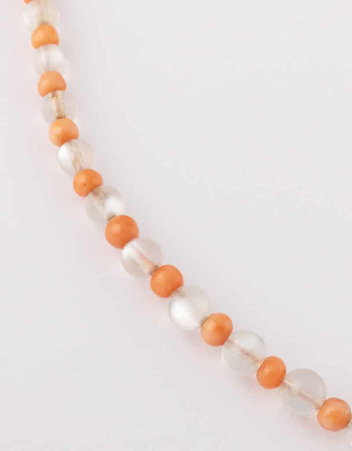Caillou Paris - Collier ancien corail et pierres de lune corail et pierres de lune Nur gros plan 1