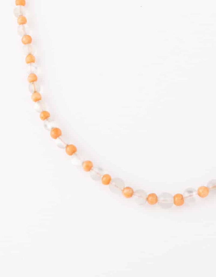 Caillou Paris - Collier ancien corail et pierres de lune corail et pierres de lune Nur gros plan 3
