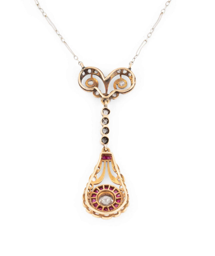 Caillou Paris Collier Ancien Diamants Et Rubis Orla Dos