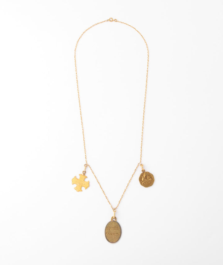 Caillou Paris - Collier ancien médailles Agathe dos