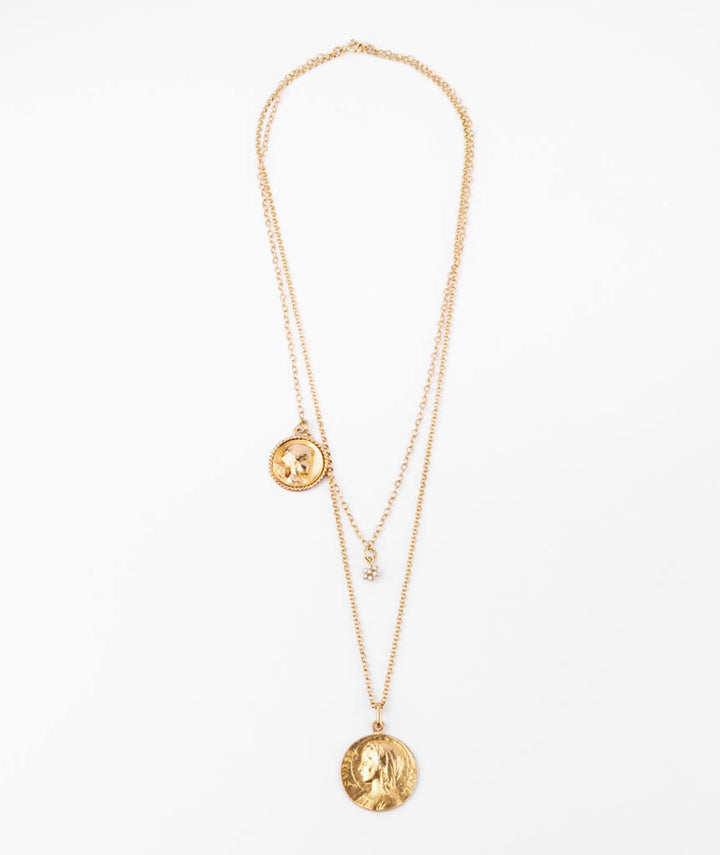 Collier ancien médailles Belka - Caillou Paris