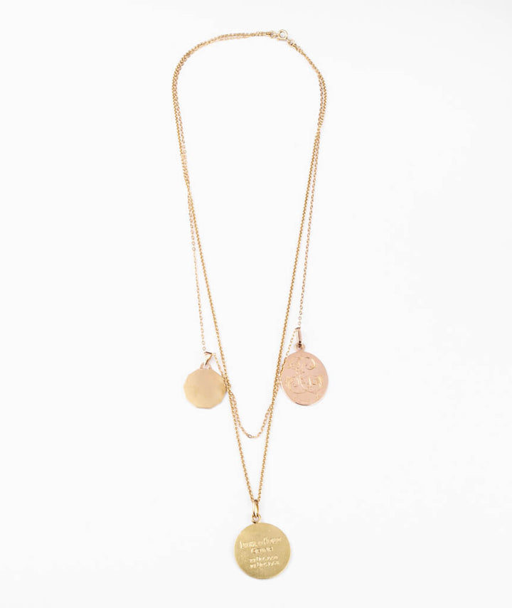 Caillou Paris - Collier ancien médailles Calligena dos