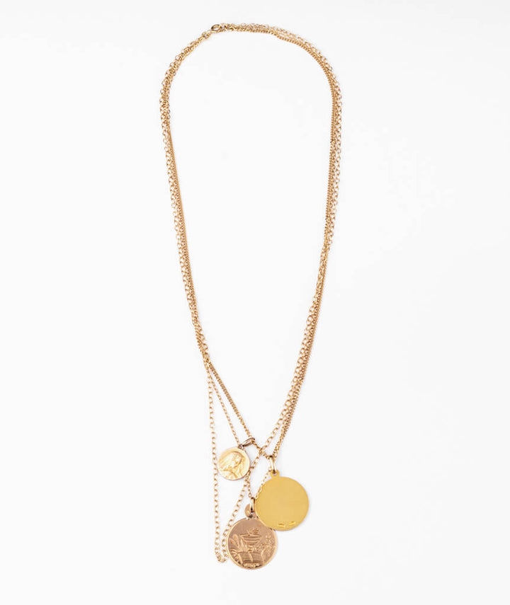 Caillou Paris - Collier ancien médailles Tilaka dos