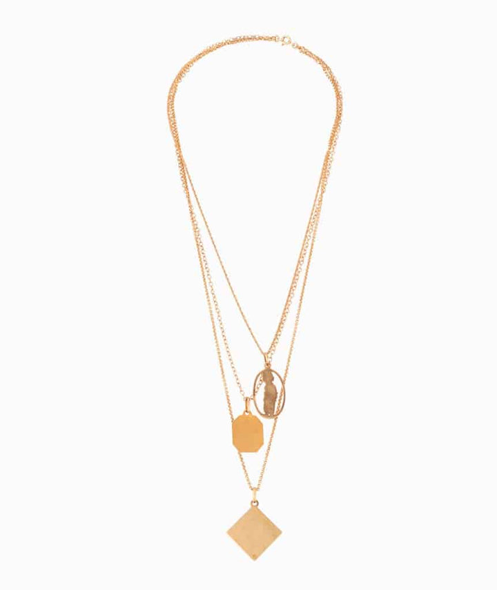 Caillou Paris Collier Ancien Or 3 Chaines Pippa Dos