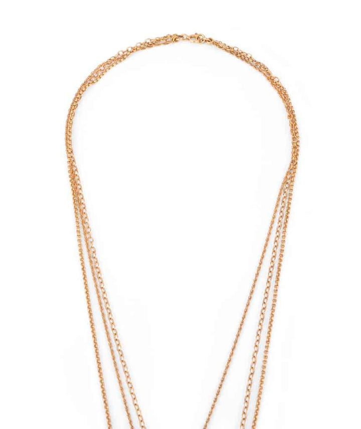 Caillou Paris Collier Ancien Or 3 Chaines Pippa Gros Plan Haut