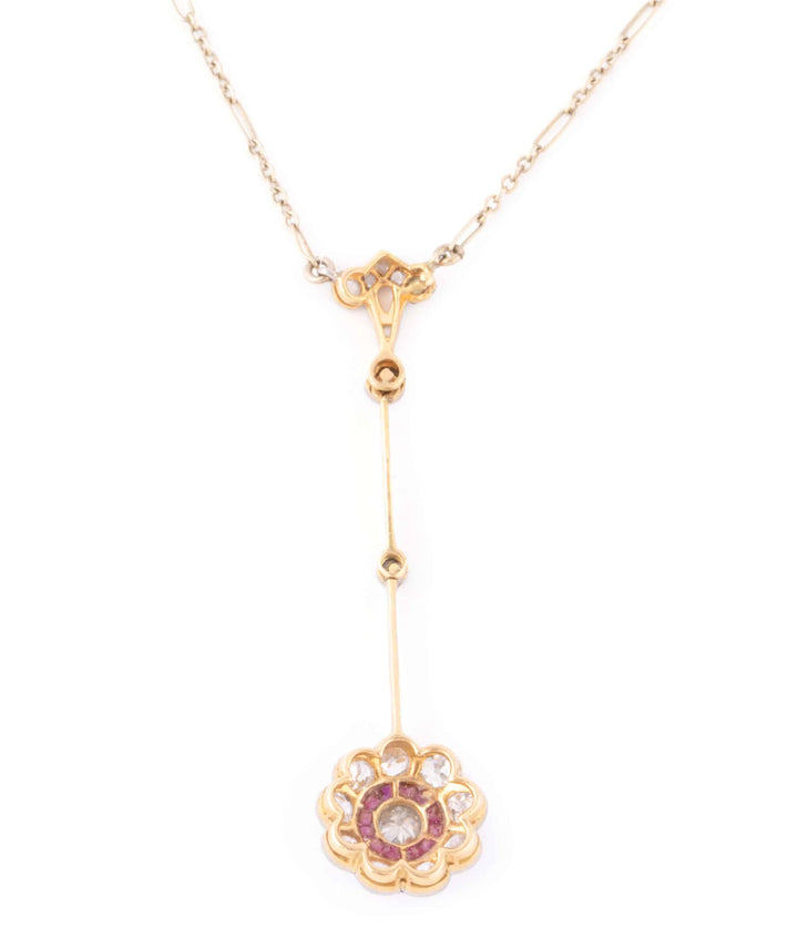 Caillou Paris Collier Ancien Rubis Teata Dos