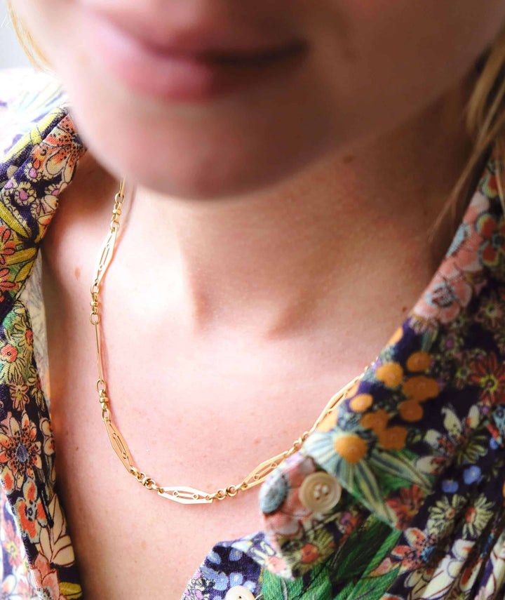 Collier ancien or maille plate “Bruna”