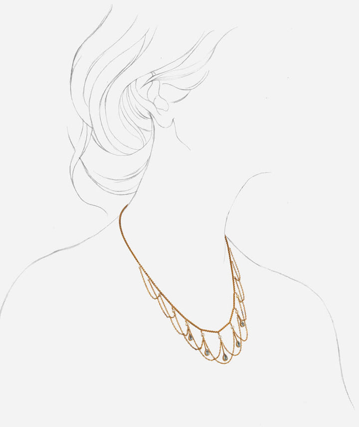 Caillou Paris - Collier draperie ancien "Fahra" porter