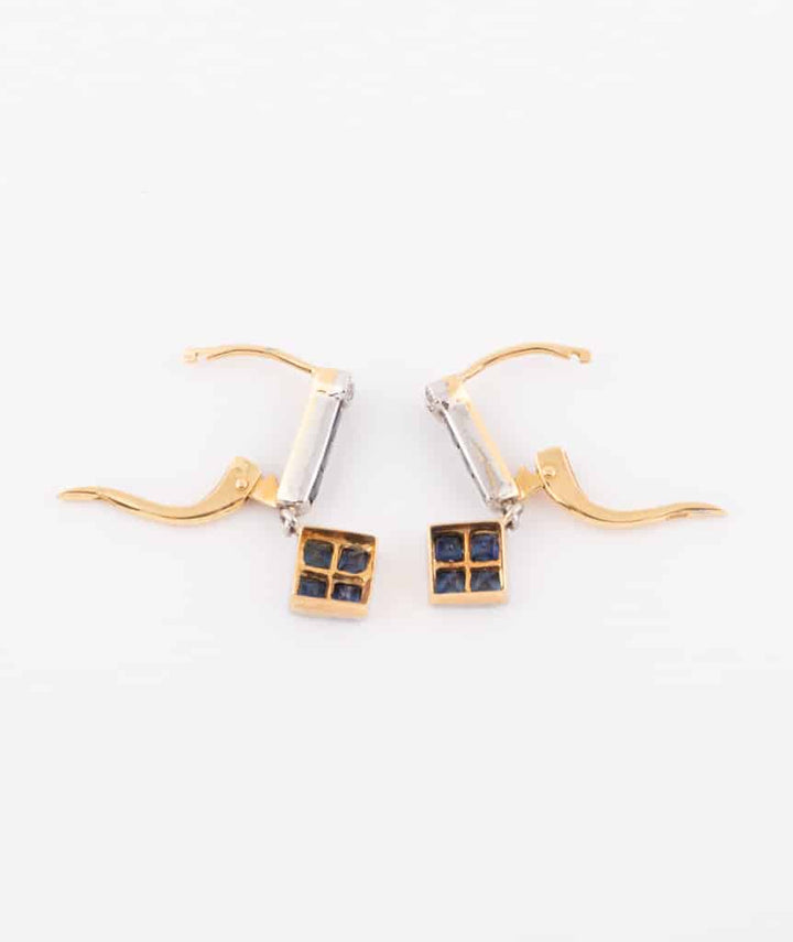Caillou Paris Dormeuses Art Deco Diamants Et Saphirs Kylli Ouvertes