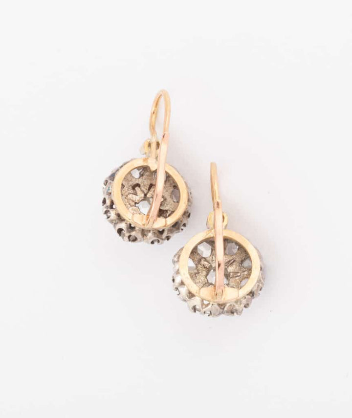 Caillou Paris Dormeuses Anciennes Diamants %22aapo%22 Dos