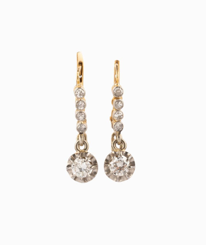 Dormeuses anciennes diamants Javotte - Caillou Paris