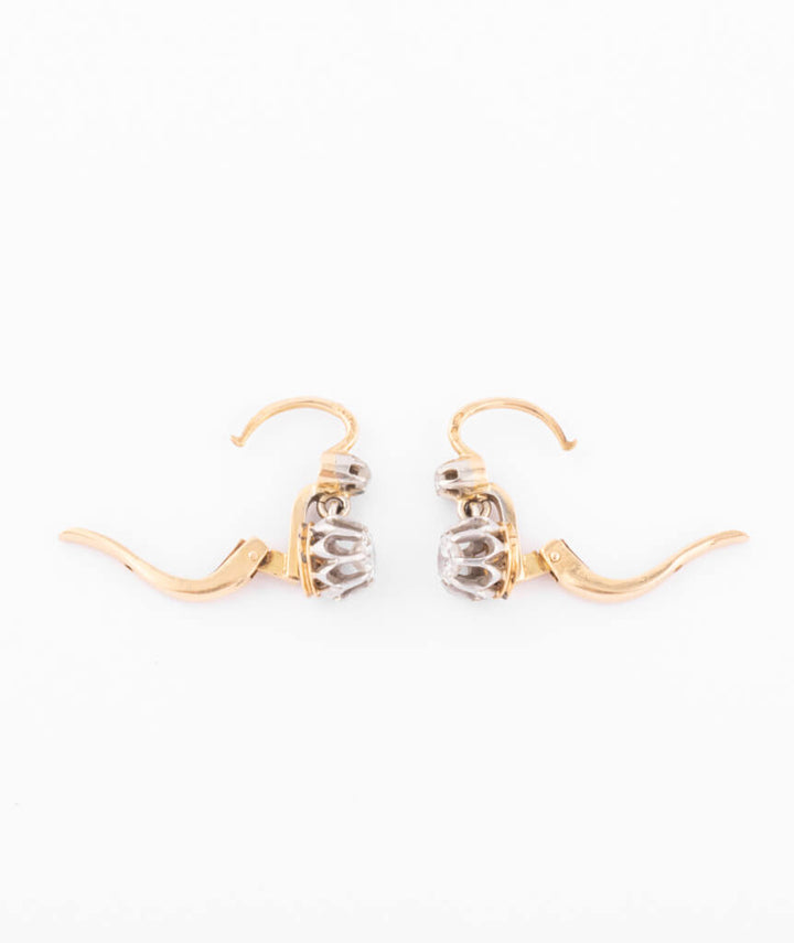 Caillou Paris Dormeuses Anciennes Diamants Liami Ouvertes