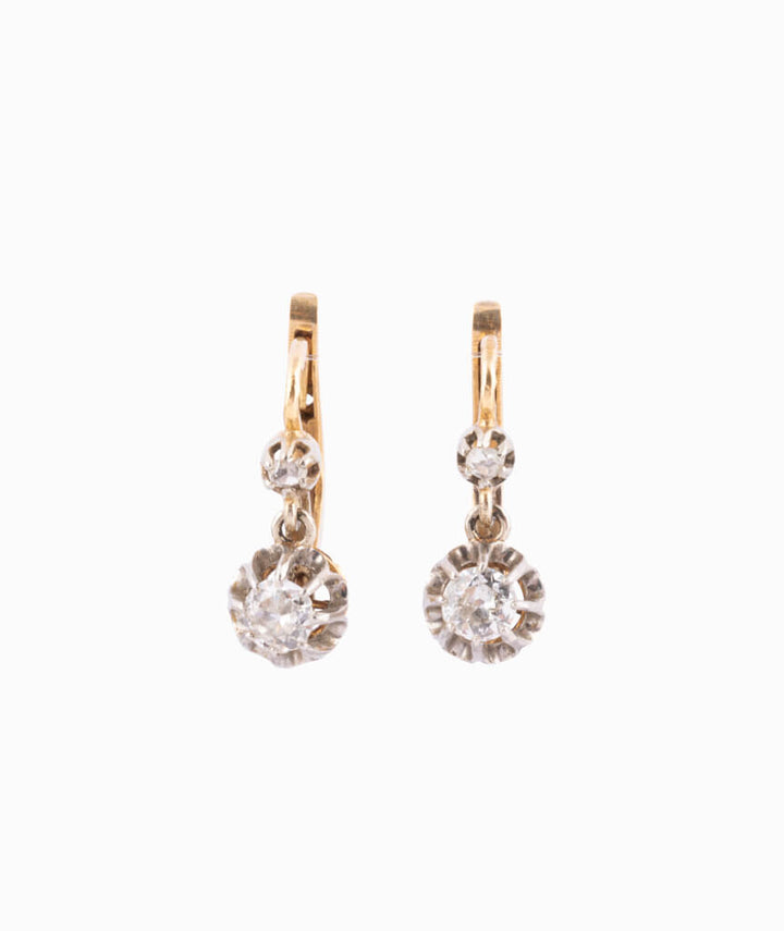 Caillou Paris Dormeuses Anciennes Diamants Liami