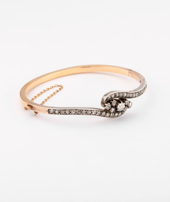 Caillou Paris Jonc Ancien Diamants %22zaria%22 Droite