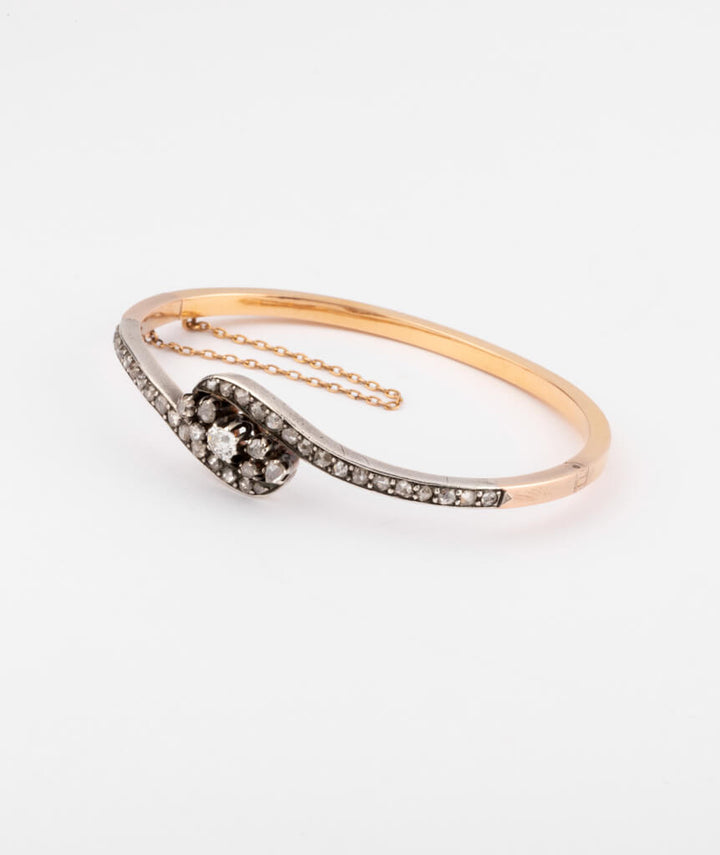 Caillou Paris Jonc Ancien Diamants %22zaria%22 Gauche