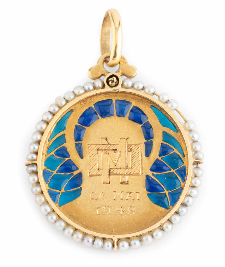 Caillou Paris Medaille Art Nouveau Mani Dos Details