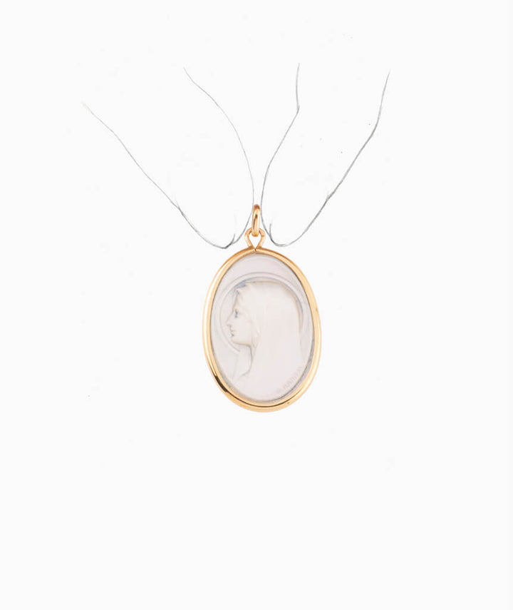 Caillou Paris - Medaille ancienne or et nacre Urdie porter