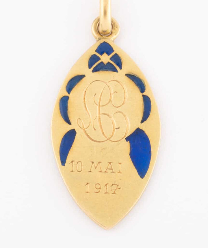 Caillou Paris - Medaille art nouveau or Roda dos gros plan